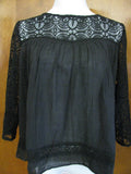 Ralph Lauren Denim & Supply women's black cotton fabric crafted top Large 