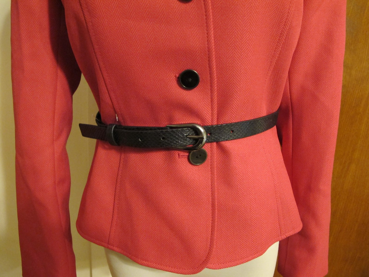 Tahari Asl Women’s Pink Belted Detailed Lined Jacket size 4 NWT