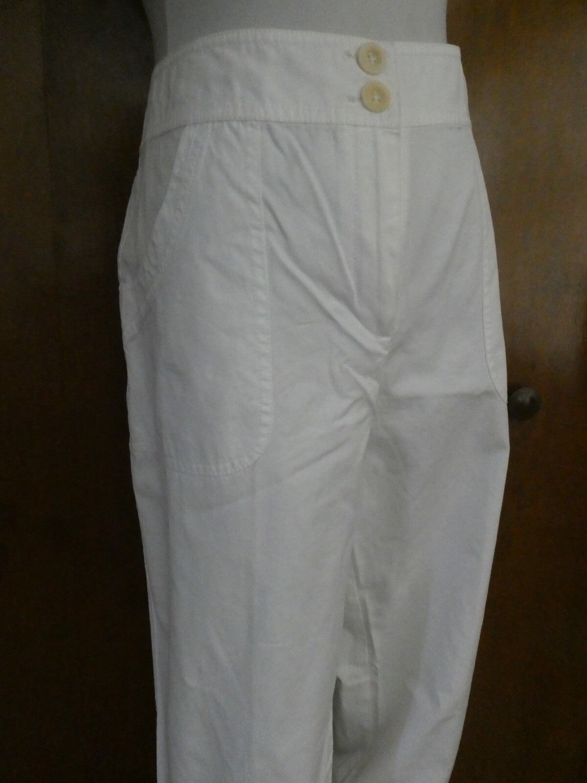 Saks Fifth Avenue Theads women's white cotton detailed pants size 14