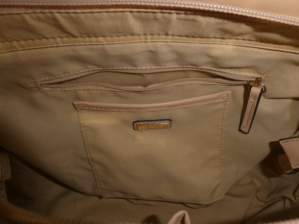 ALDO Women Quilted Taupe Satchel Purse Shoulder Handbag 14” x 10” x 7”