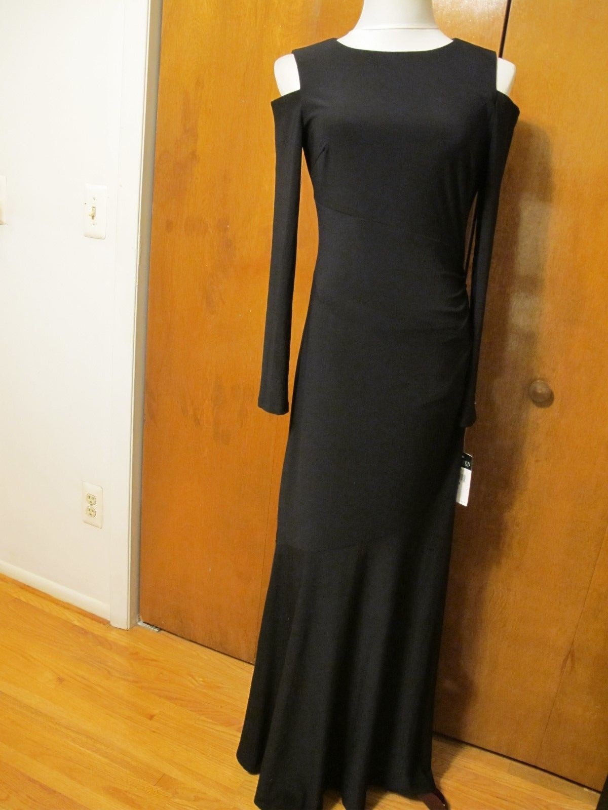 Lauren Ralph Lauren Women’s Black Lined Evening Maxi Cutout A-line Dress New