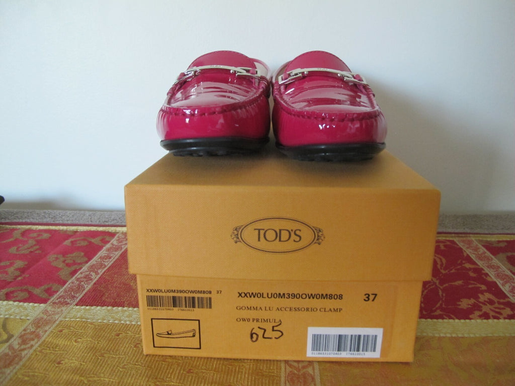 Tod’s women’s authentic gomma pink moccasin shoes 37 made in Italy 