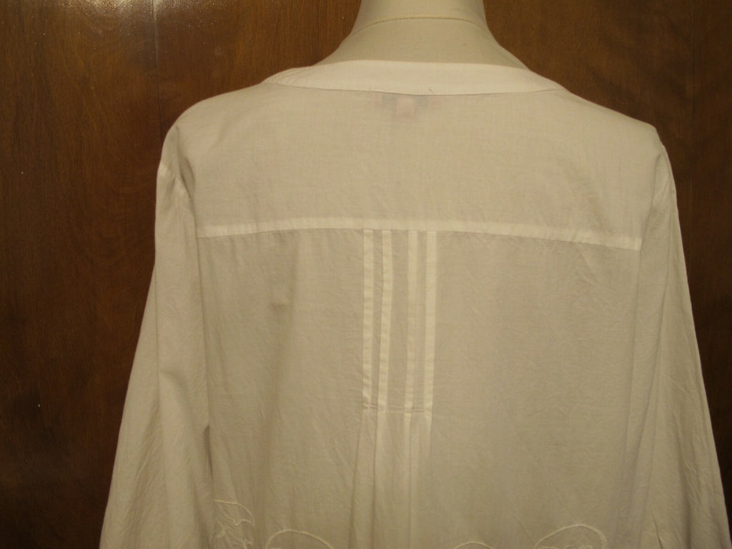 Saint Tropez West women's white cotton crocheted top size 1X