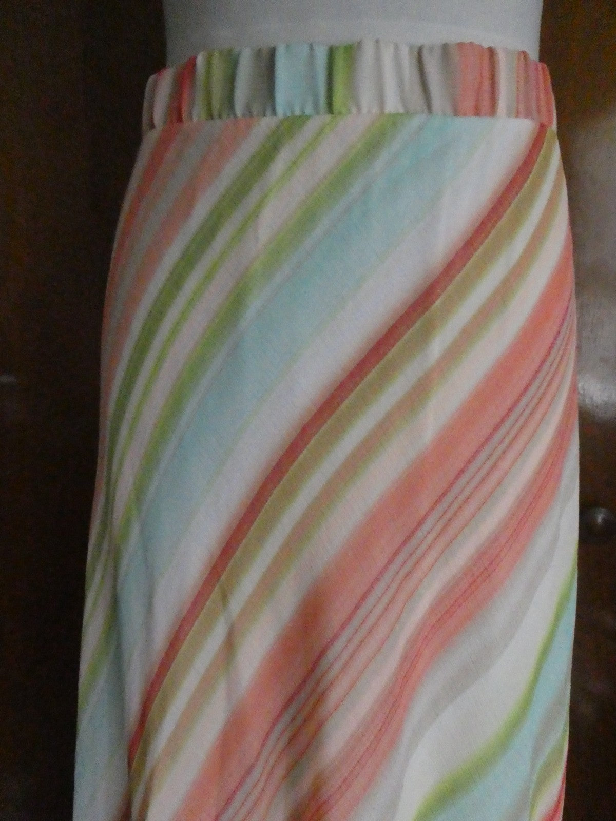 Chico’s Skirt Size 3, US XLarge Striped Maxi Long Lined Elastic Waist Side Slits