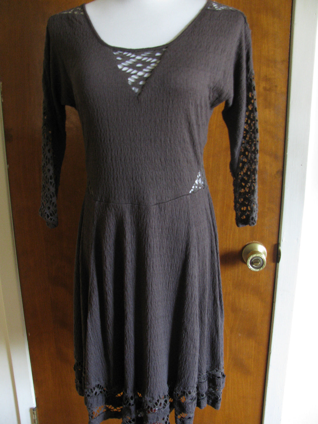 Free People womens brown soft rayon lined dress New runs small
