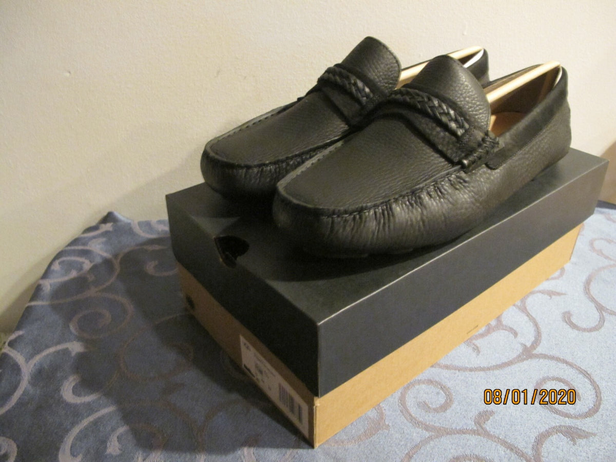 UGG Men's Henrick Leather Braid Black Shoes style 1106810 size 11 2E Wide