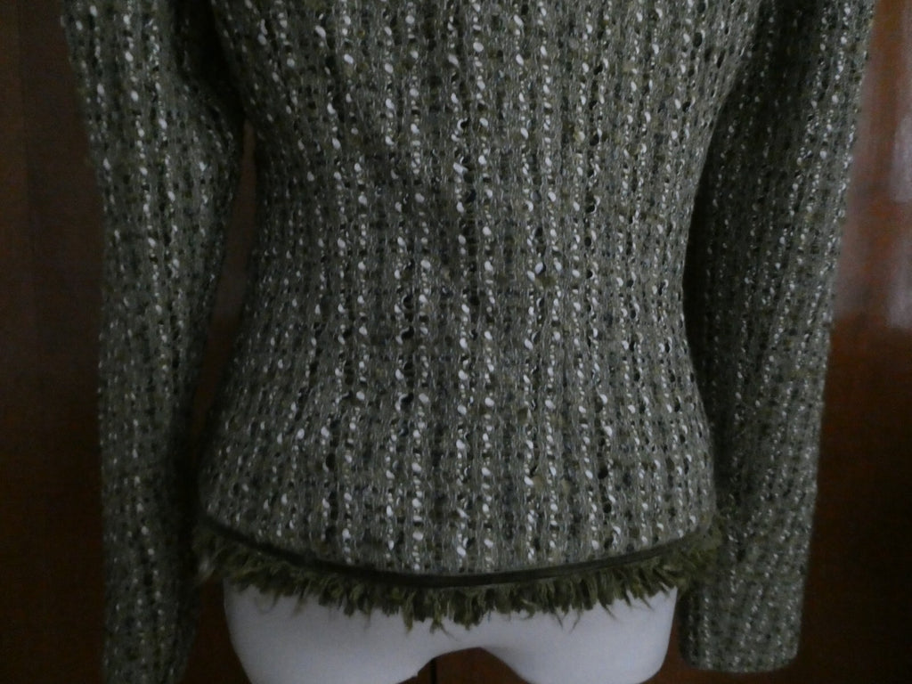 Vertigo Women Stylish Green Lined Blazer Size Large (Fits Medium) Made in France