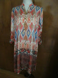 Lime Light Women’s Multicolor Tunic Top Or Swim Cover Medium