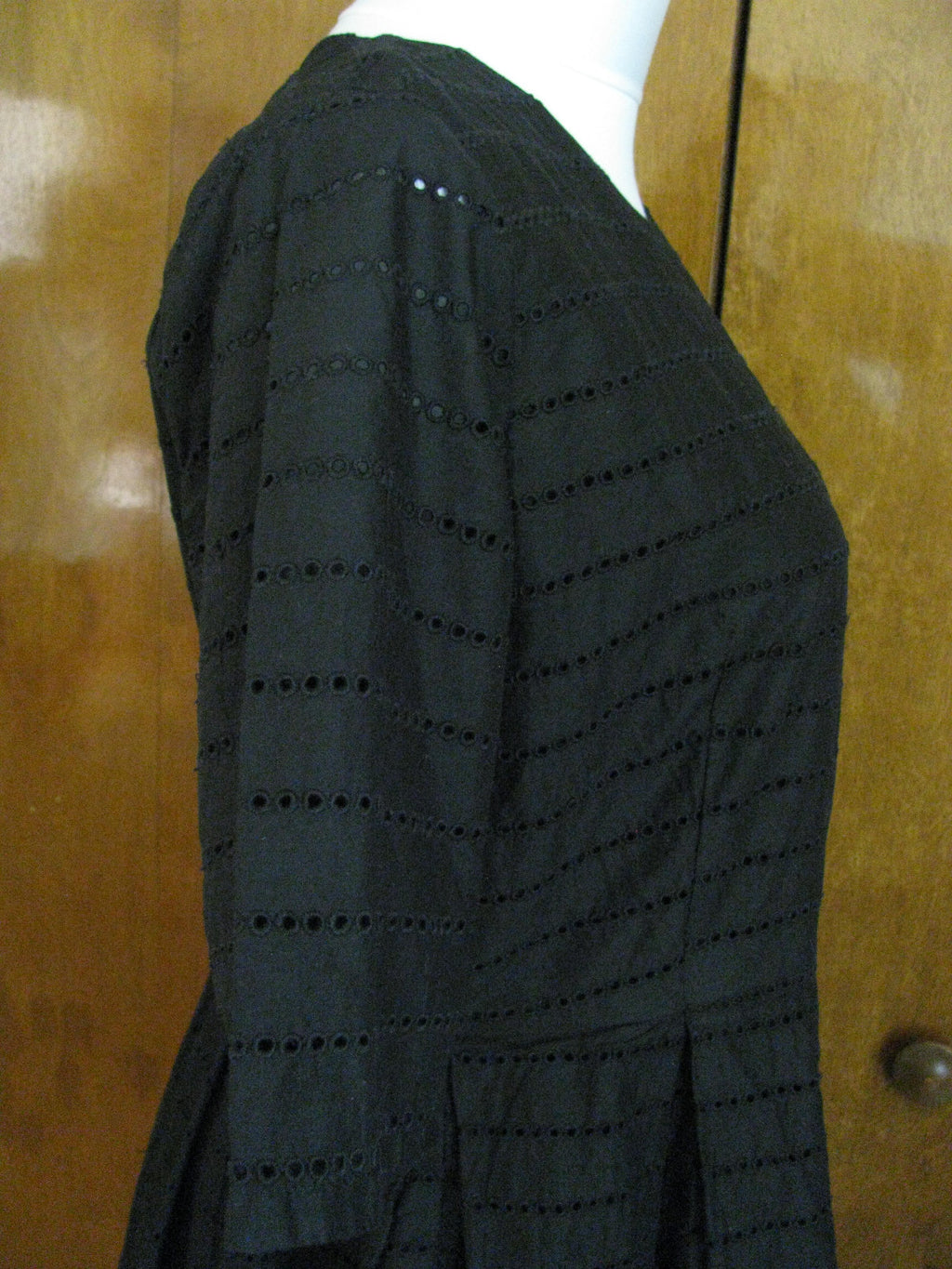Gap women's black pleated cotton dress 
