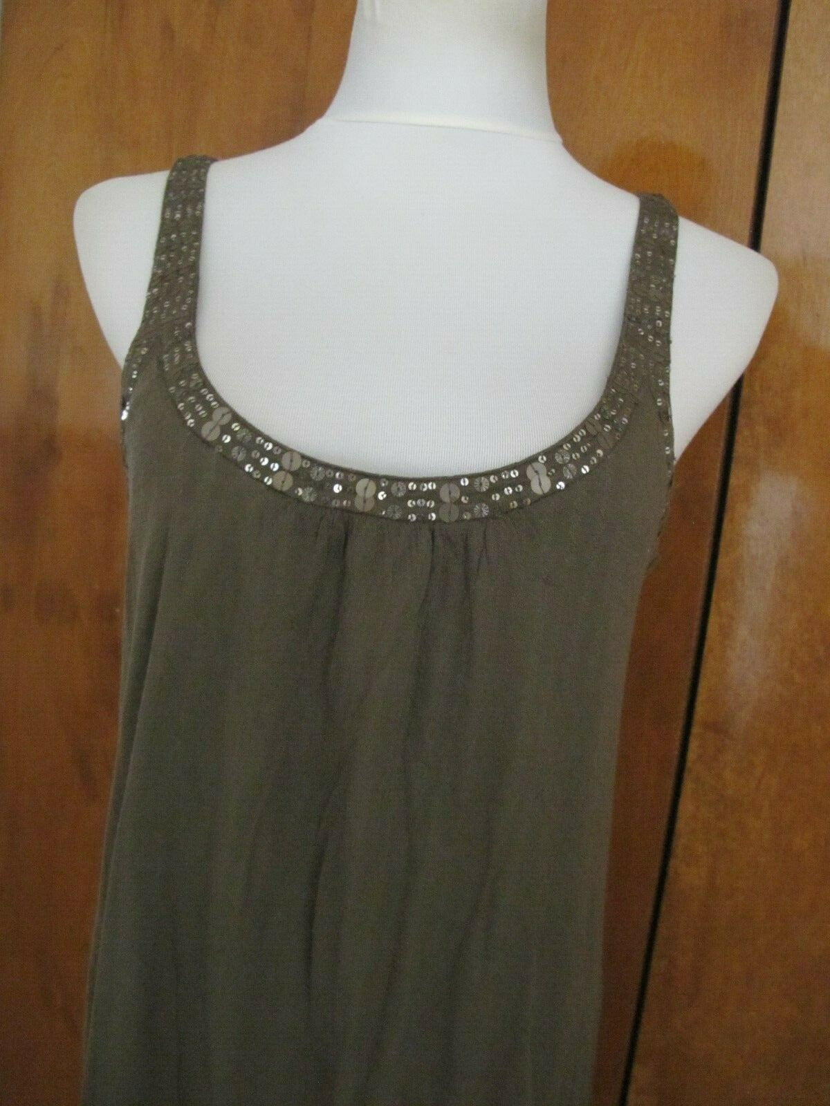 Free People women's dark green detailed tencel lined mini dress size 8