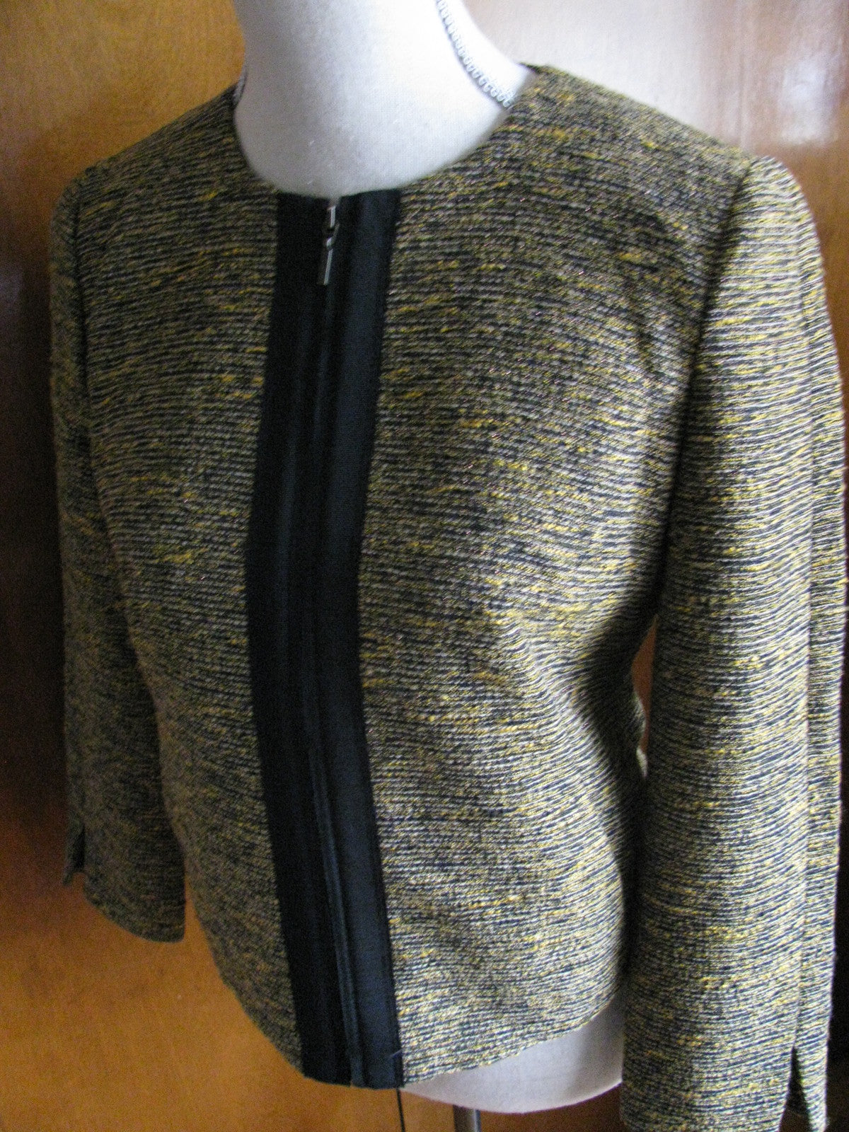 Gap women's yellow/black lurex elegant lined blazer xsmall 