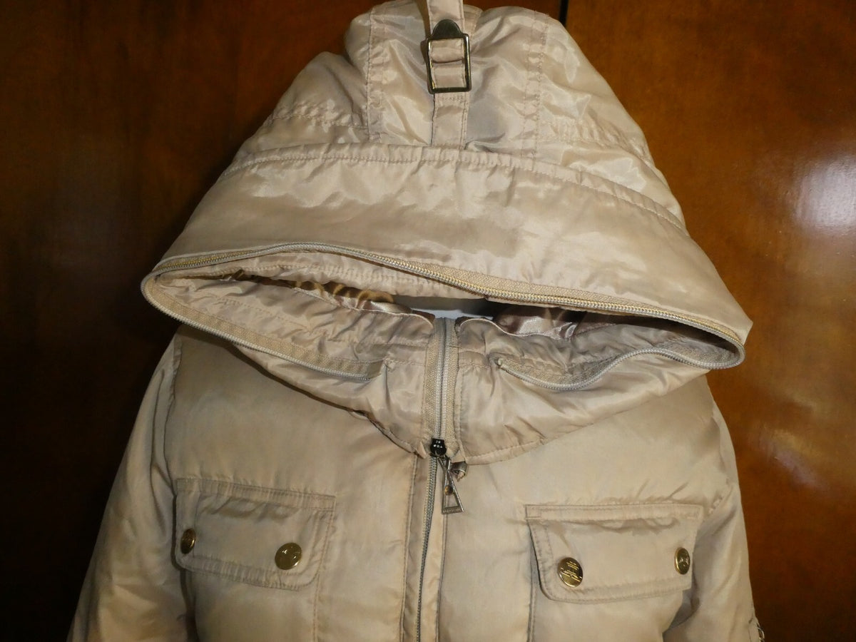 Jennifer Lopez junior girl's puffer zippered jacket coat beige size large