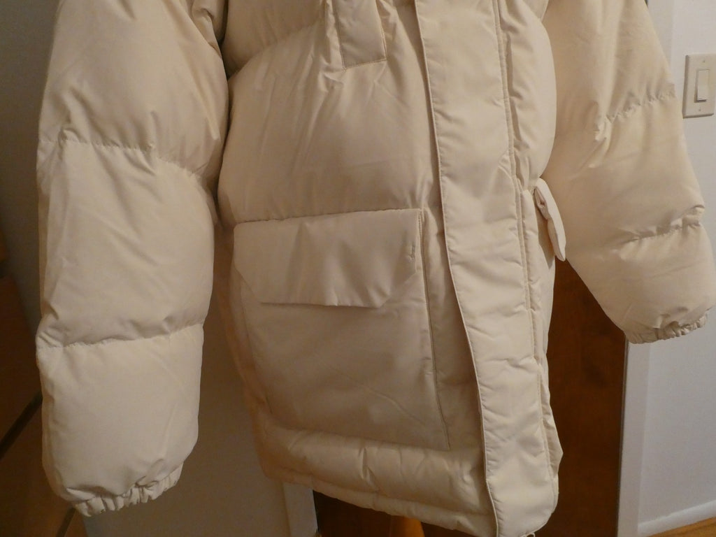 Lacoste Men’s Oversized Down Puffer Jacket Coat XL/2XL Beige Water Repellent NWT