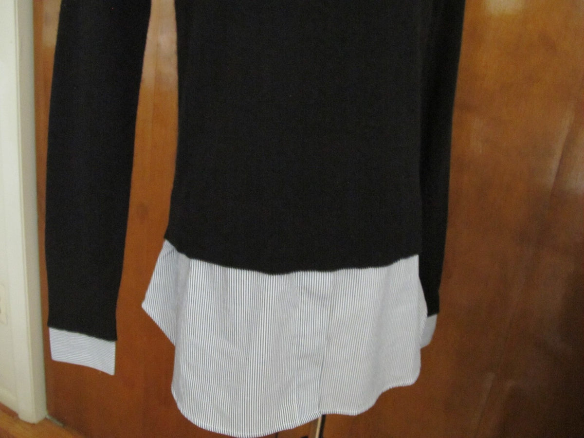 By Bloomingdale's Women’s Black Layered Look Cashmere Sweater Small NWT