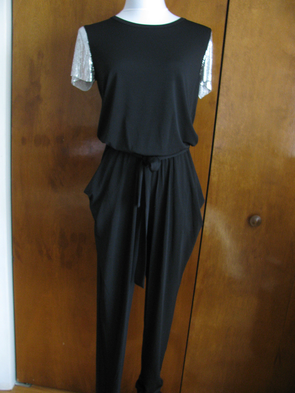 Michael Kors Women’s Black Silver Evening Jumpsuit 
