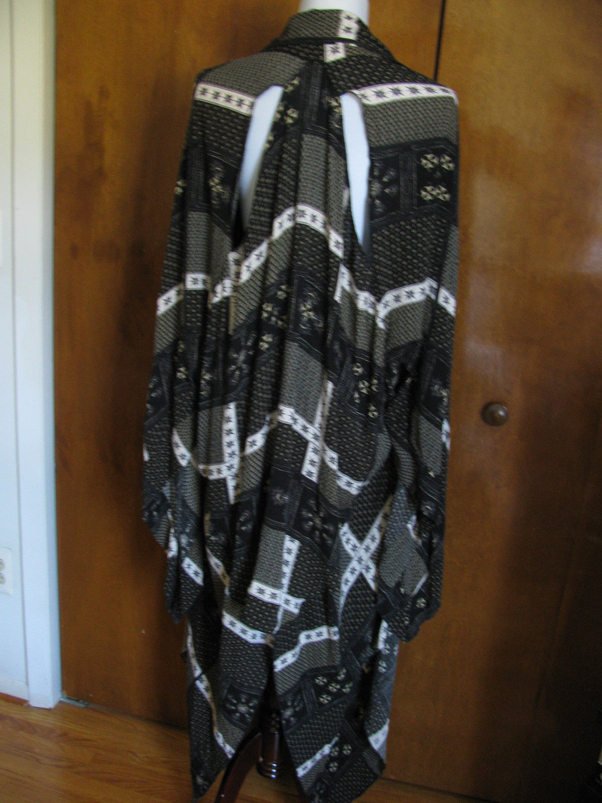 Free People Women's Black Combo Rayon Twilight Long Front Cardigan XS/S new