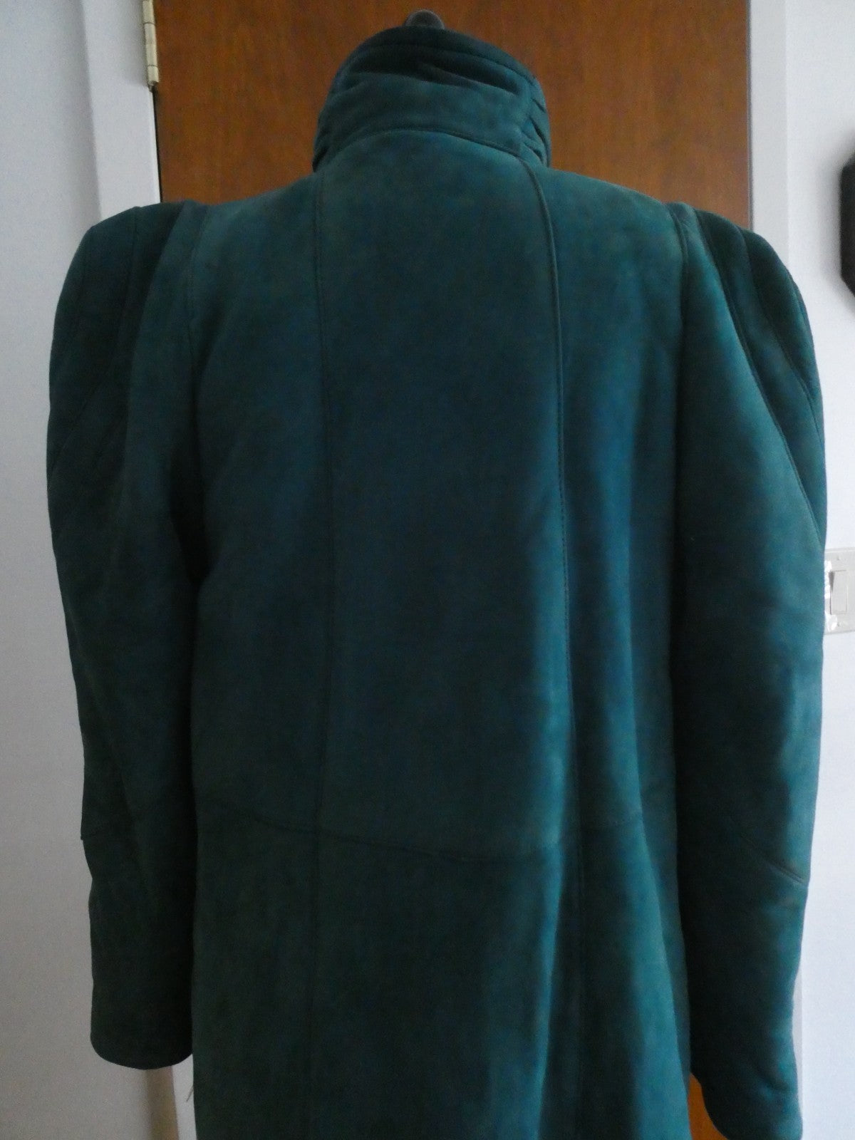 Adarcrea Women Persian Green Teal Shearling Sheepskin Long Winter Coat Spain 10