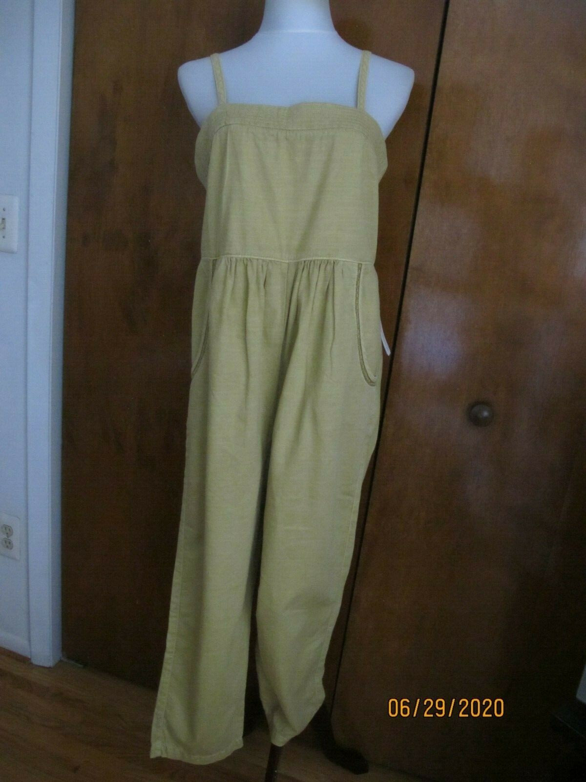 Anthropologie Gold Green Women’s Summer Jumpsuit 