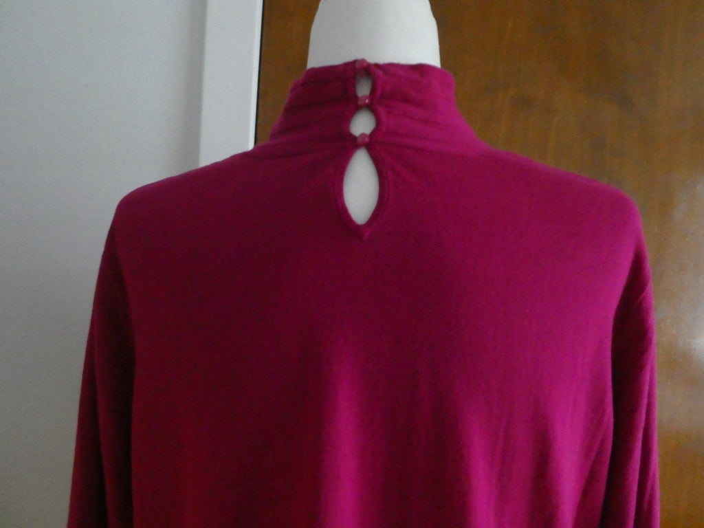 Jones New York Signature Women's Sweater Top Magenta Pink Cotton Modal Size 1X