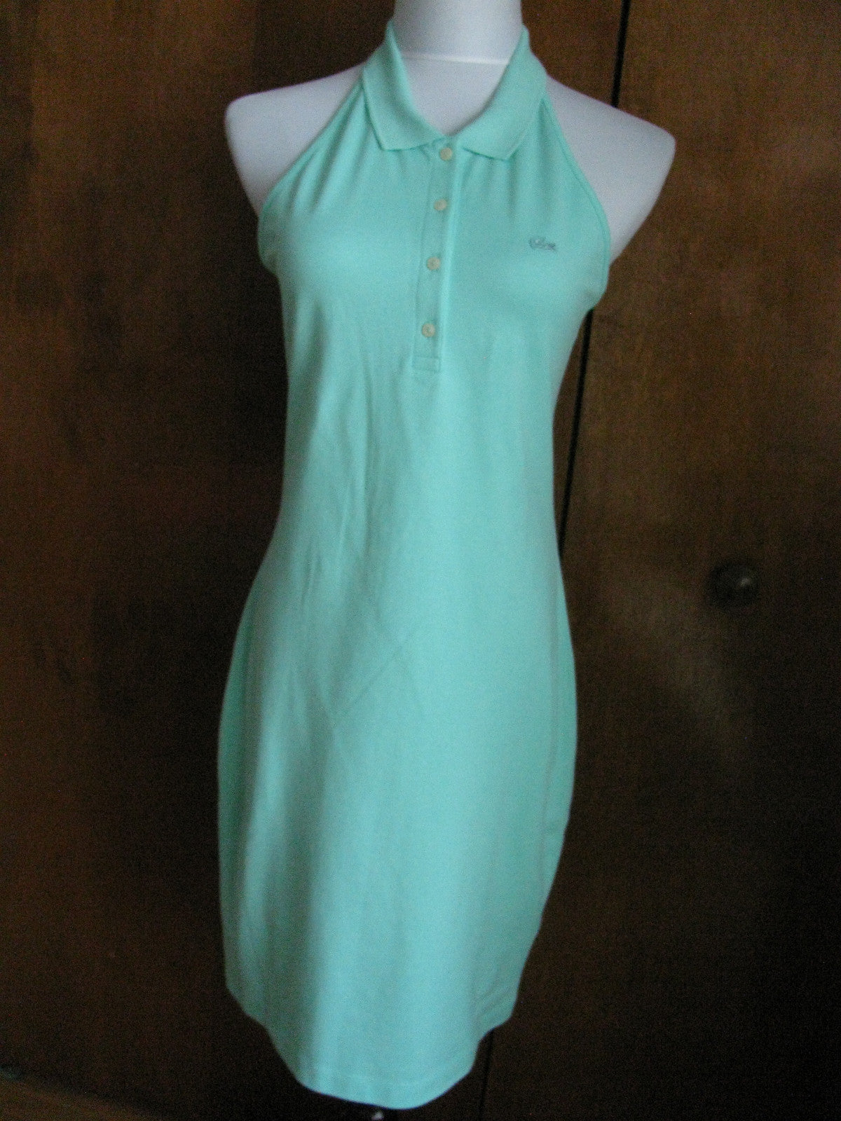 Lacoste women's green cotton halter dress New