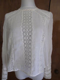 Free People women's ivory cotton crocheted top size Medium 