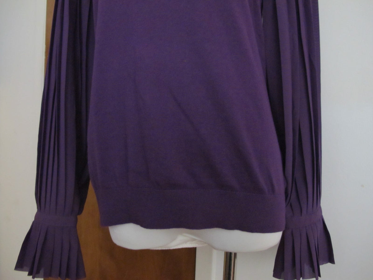 Ralph Lauren  women's purple crewneck cotton blend evening top Medium 