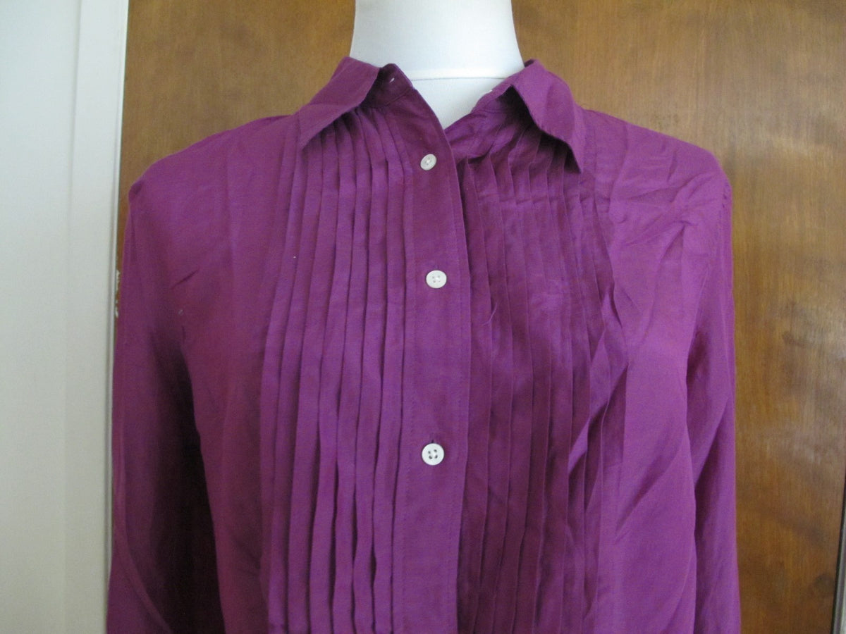  Lauren Ralph Lauren  purple cotton silk women's long sleeves top size 12 New