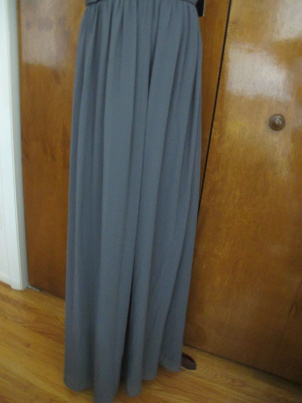 JS Boutique women's gray maxi evening sequined mesh dress size 10 