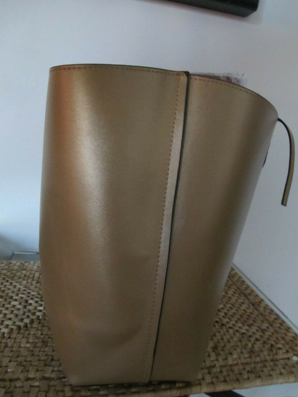 Tote Shoulder Large Reversible Handbag Purse Pink/Gold