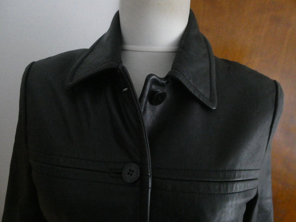 Kenneth Cole Reaction Women's Black Soft Leather Jacket/Coat P (XS)