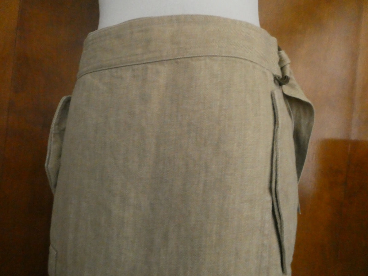 Lauren Ralth Lauren women's tan wrap 100% linen skirt size 12 
