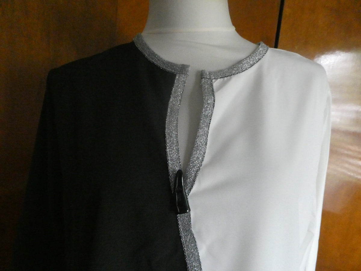 Made With Love women's white/black top XL, XXL- (XL fits L), (XXL fits XL)