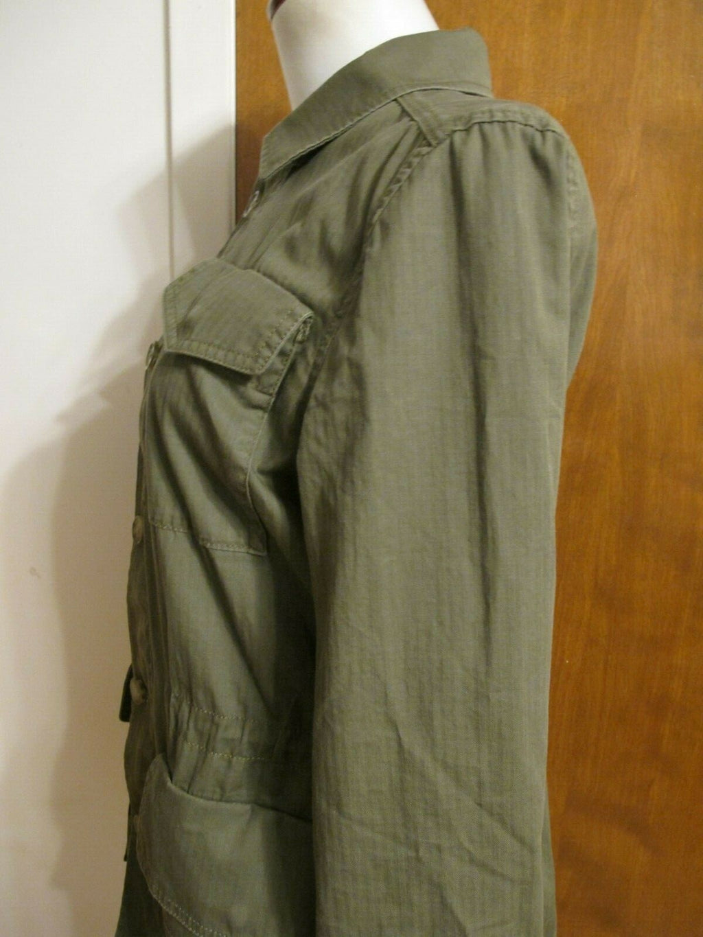 J.CREW Women’s Spring Weather Olive Green Button Down Cotton Jacket Blazer Small