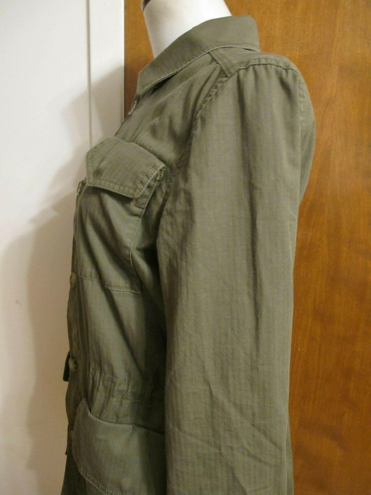 J.CREW Women’s Spring Weather Olive Green Button Down Cotton Jacket Blazer Small