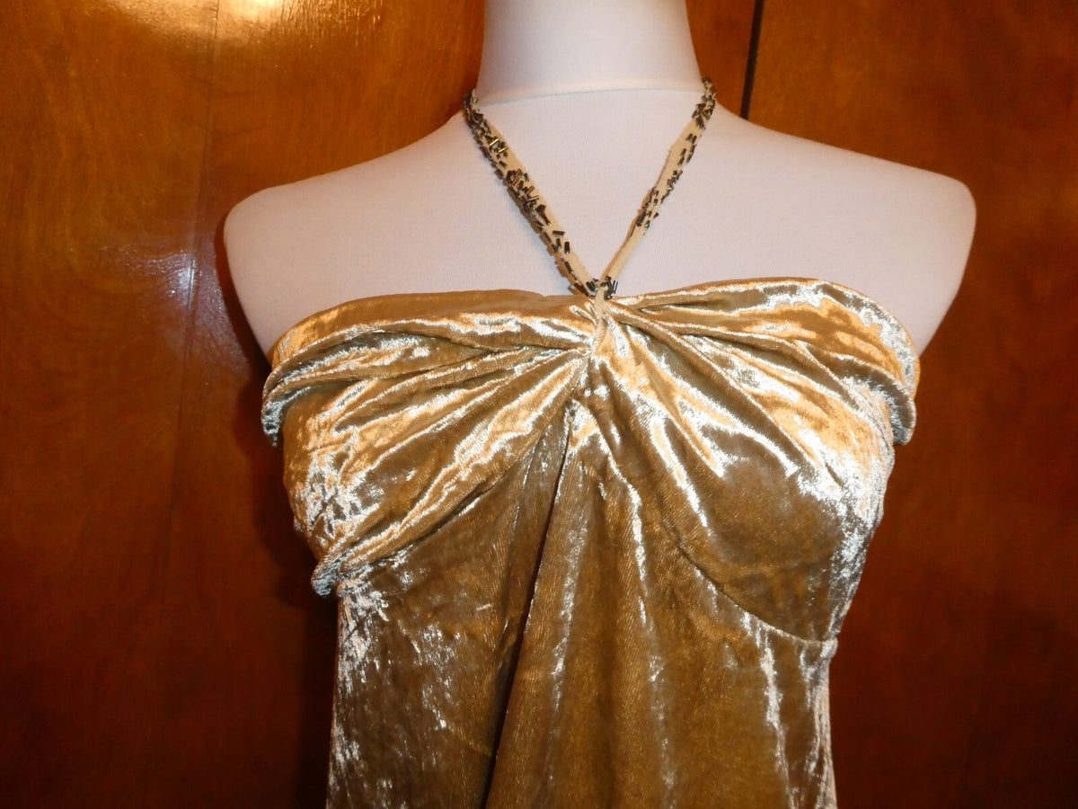The Limited women's gold jersey halter neck top size large