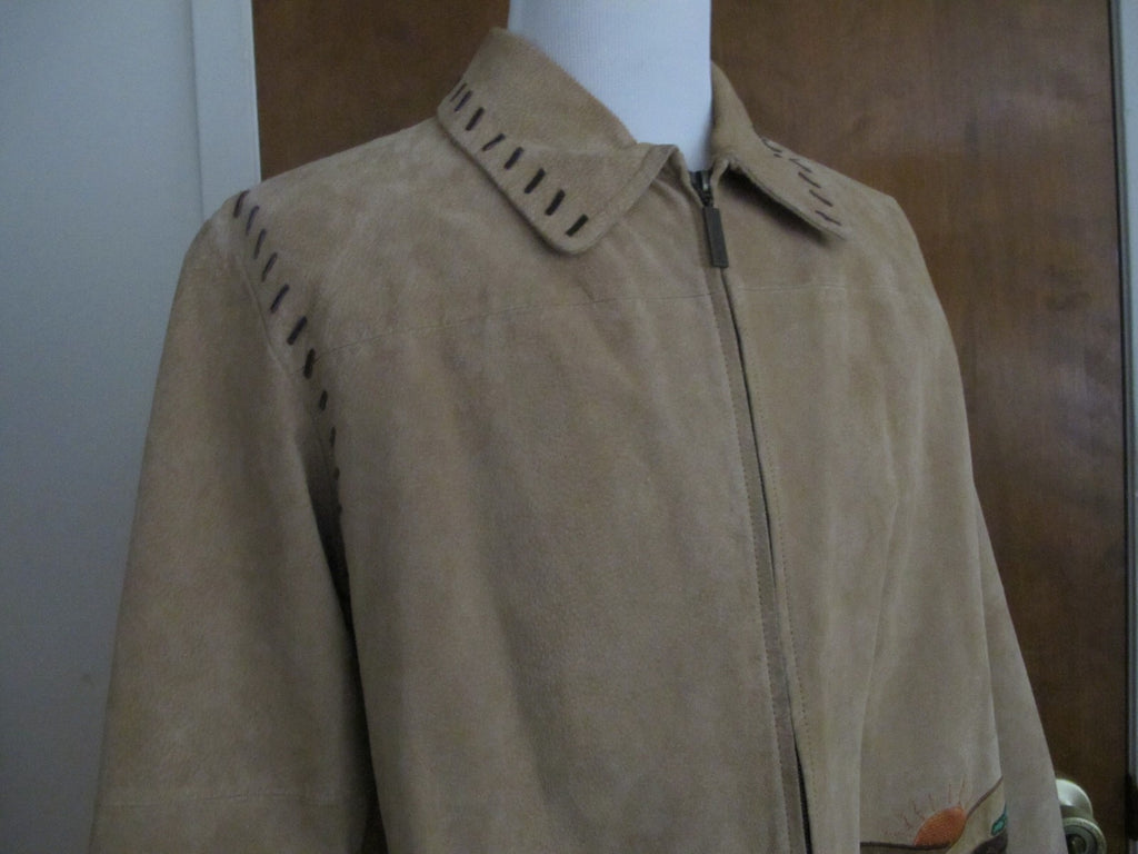 The Quacker Factory Jacket Women's Multi-Color Animal Print Leather Size 1X
