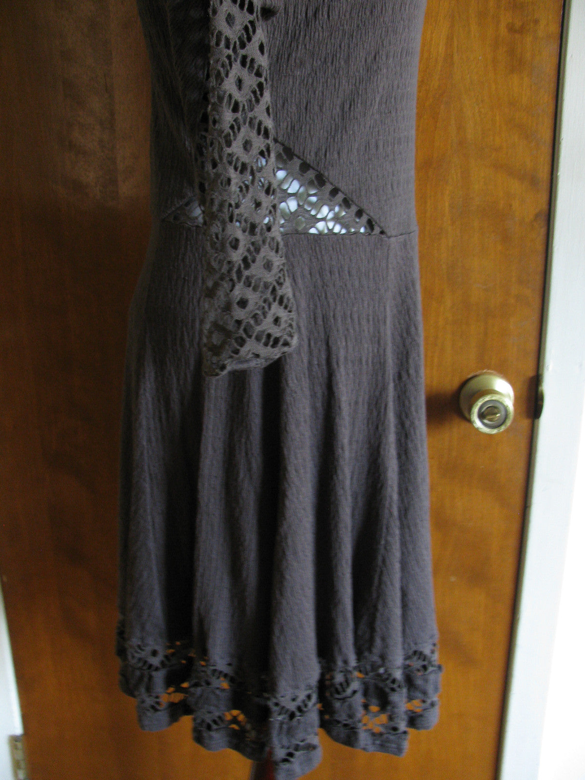 Free People womens brown soft rayon lined dress New runs small