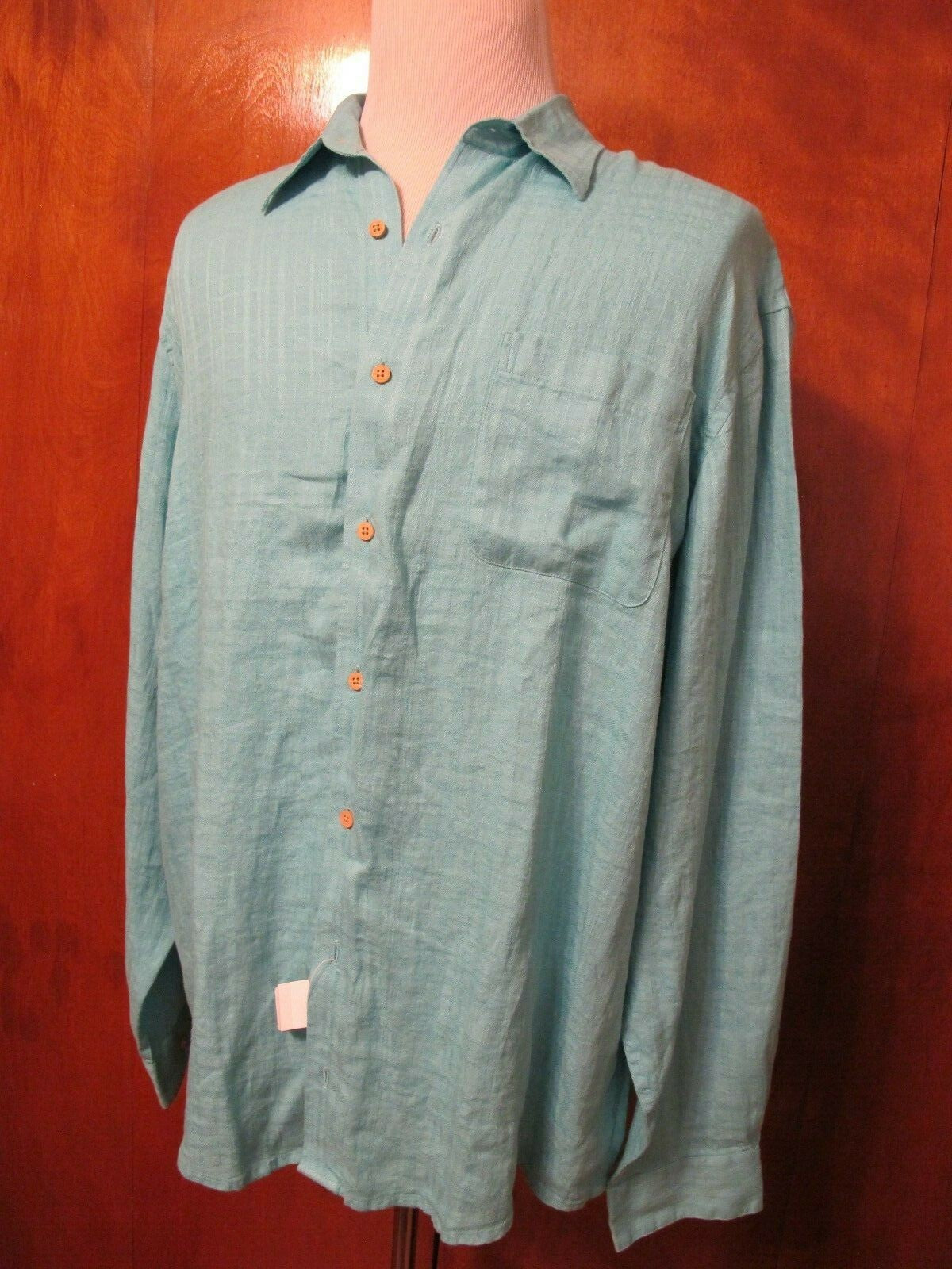 Jos. A. Bank men’s linen teal shirt xlarge 