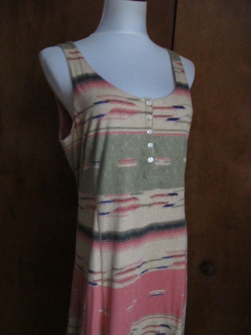 Lauren Jeans CO Women's multi color fitted A-line lined maxi dress Medium New