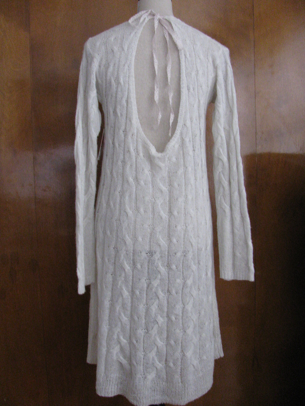 Free People natural gray cable design knit dress 