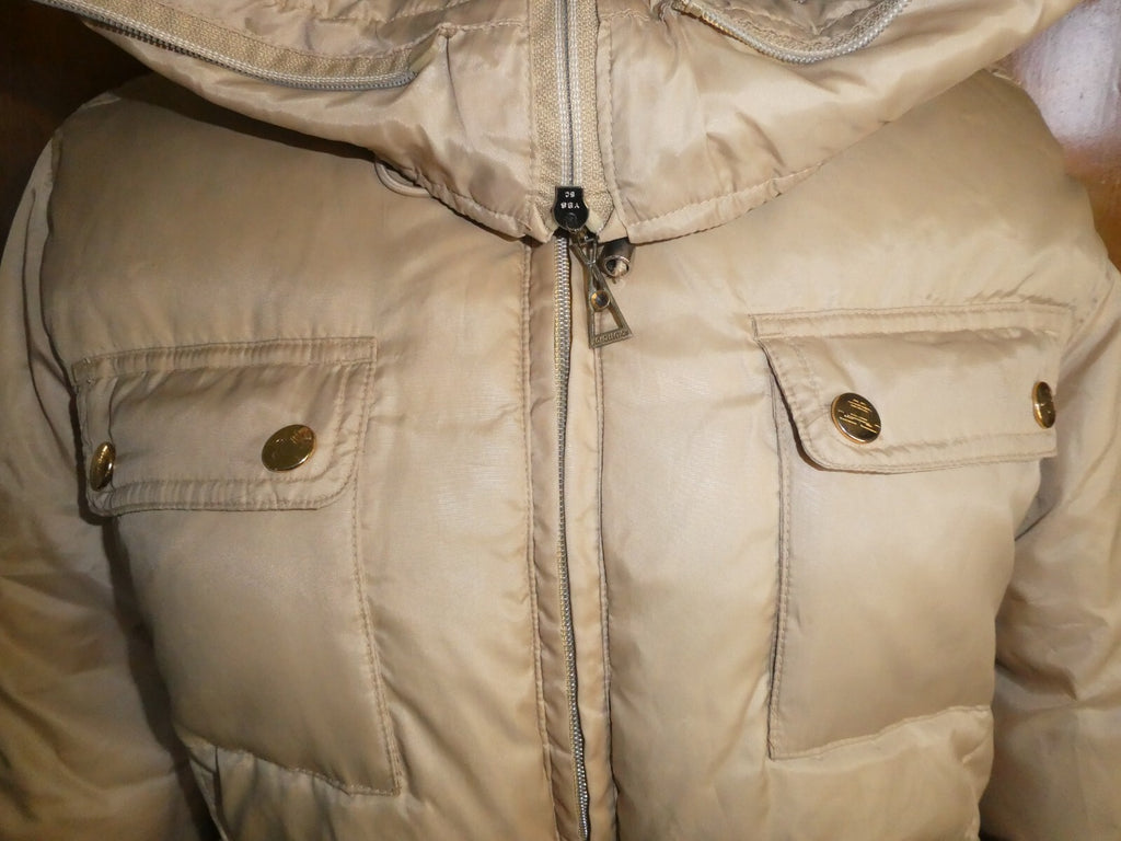 Jennifer Lopez junior girl's puffer zippered jacket coat beige size large