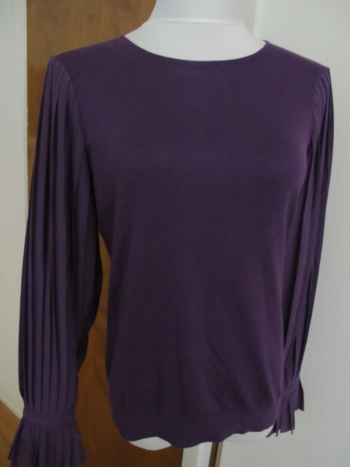 Ralph Lauren  women's purple crewneck cotton blend evening top Medium 