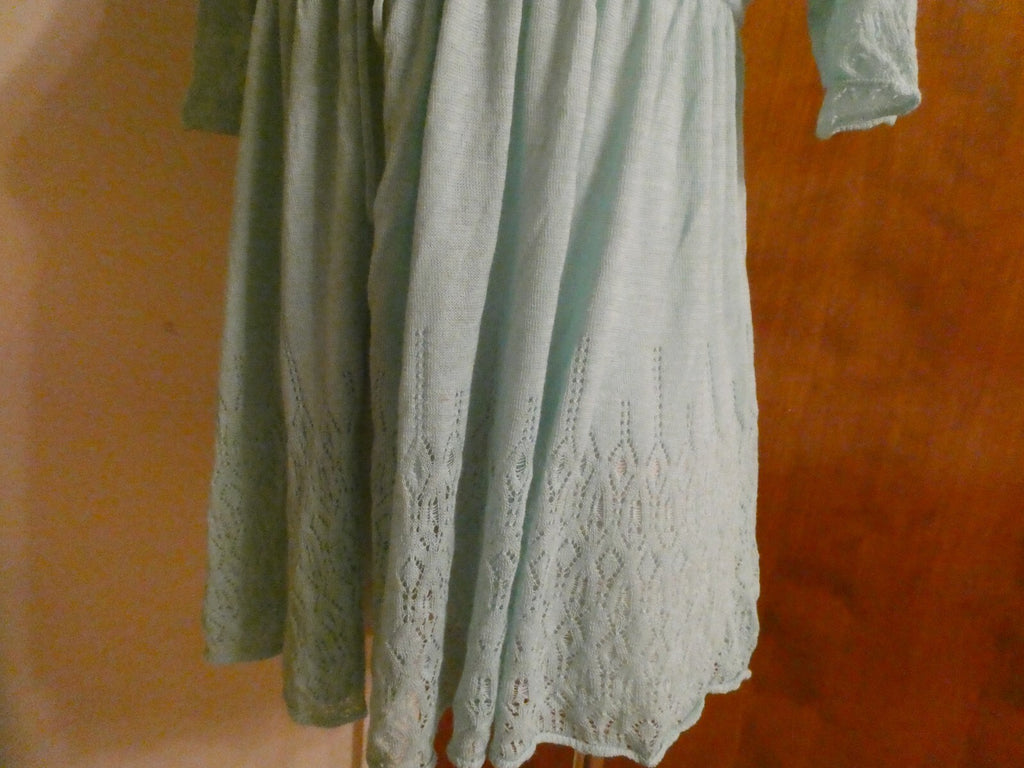 Free People White Open Knit Tie Front Blue Arctic Cardigan Large