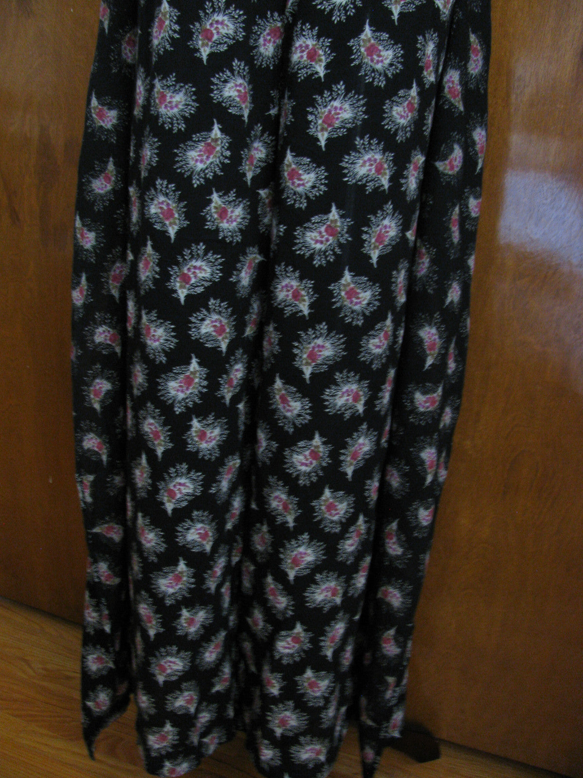 Denim & Supply Women’s Black Floral Cotton Wide Leg Pants 