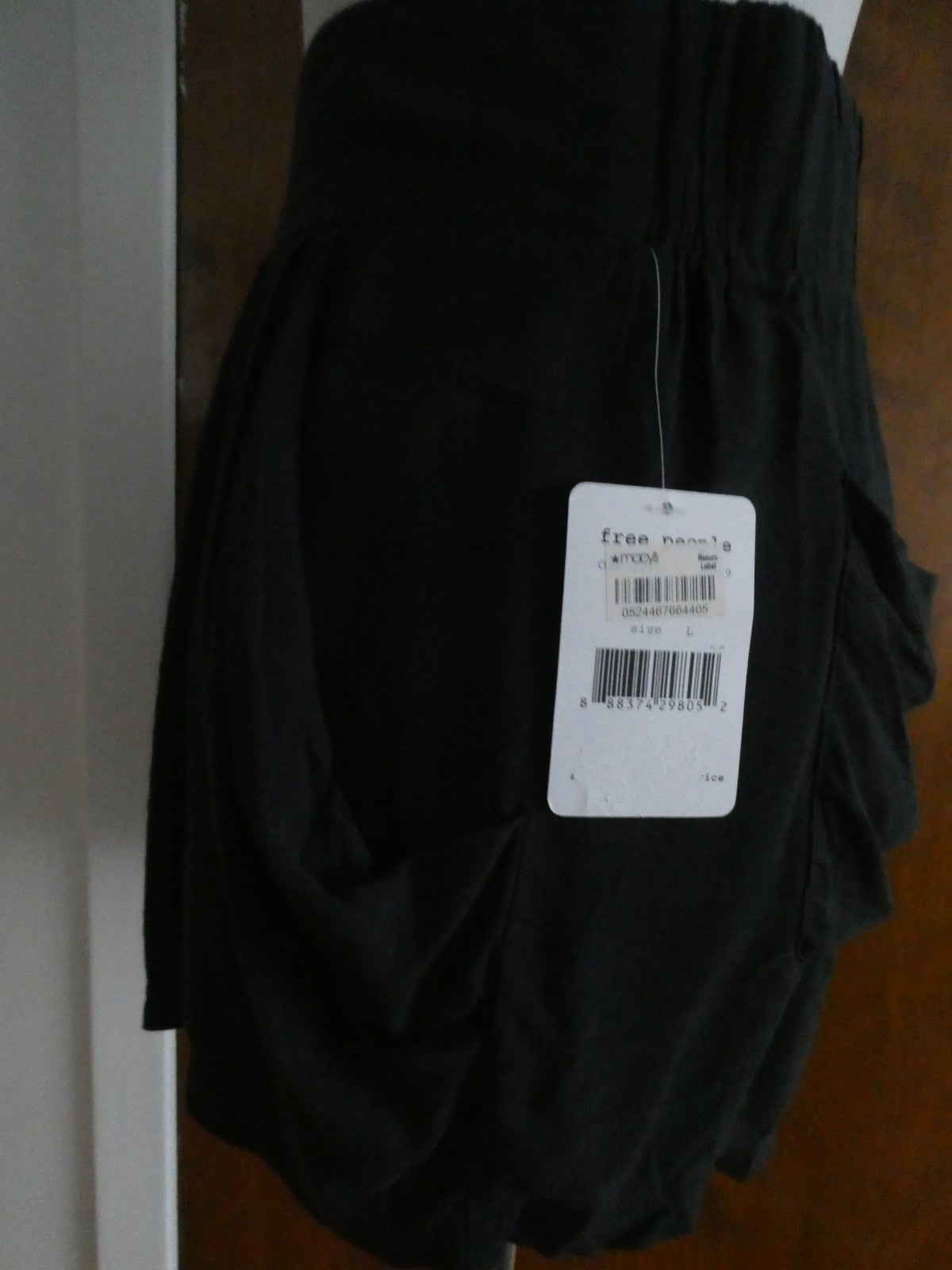 Free People Women Black Oversized Pocket Shorts Large Boho Lounge Pull On NWT
