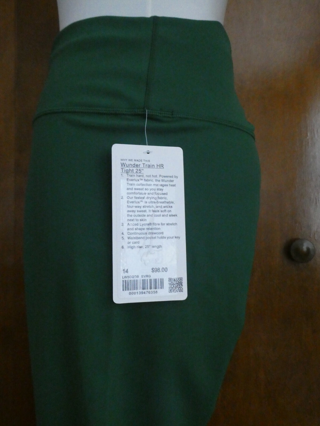 Lululemon Wunder Train Running Green Pants Tight 25"