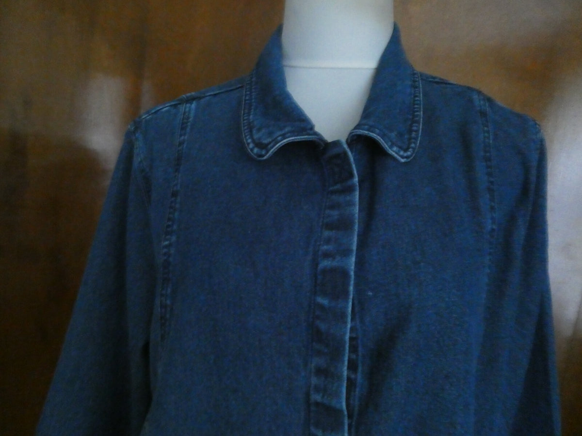 LL Bean Denim Women’s Long Sleeve Blue Lyocell/Cotton Jacket Size 16P 