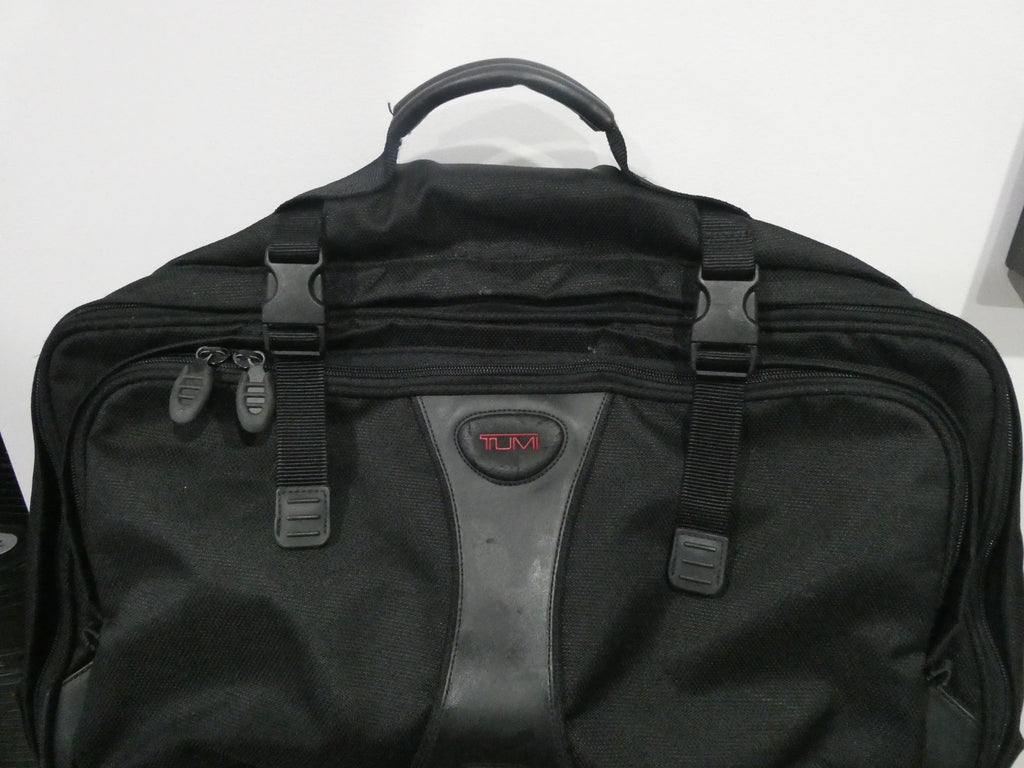 TUMI Expandable 3-in-1 Travel Bag Backpack Briefcase Black Ballistic Nylon 22"