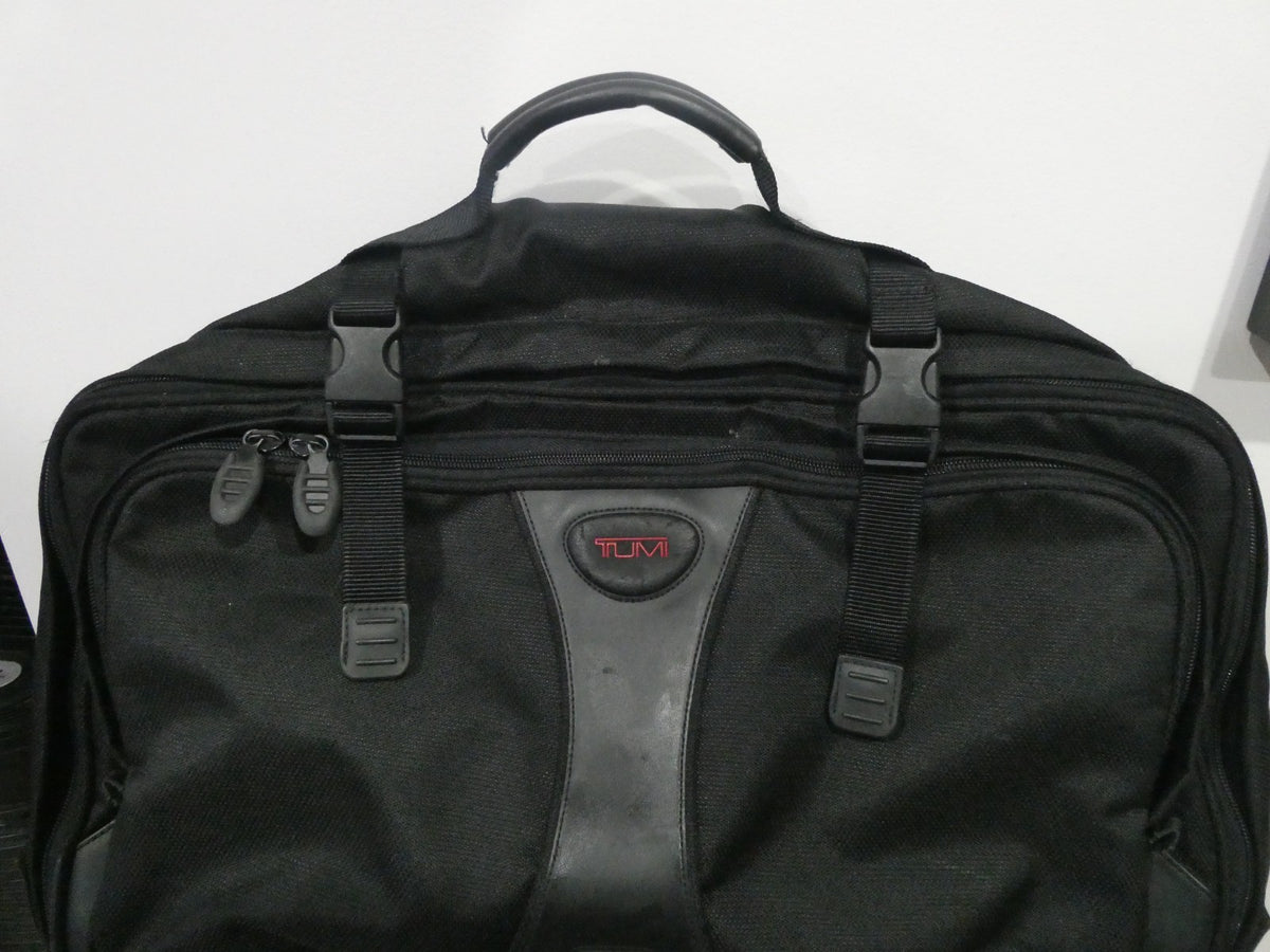 TUMI Expandable 3-in-1 Travel Bag Backpack Briefcase Black Ballistic Nylon 22"