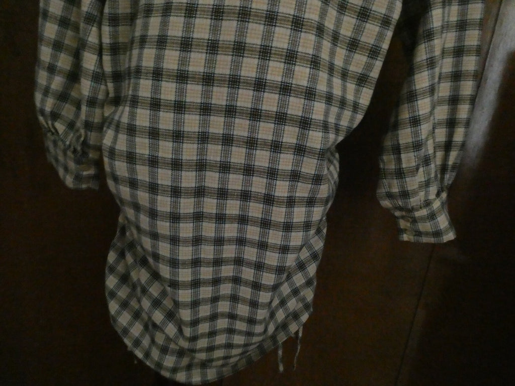 PRETTYLITTLETHING Shirt Dress Beige Check Oversized Detail Size 6